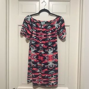 HALEY & THE HOUND—Sz. S, Navy, Pink Multi Camo, On/Off Shoulder Dress—NWOT